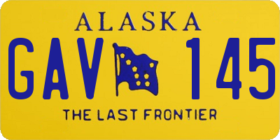 AK license plate GAV145