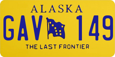 AK license plate GAV149