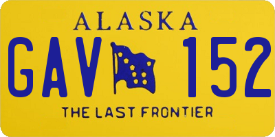 AK license plate GAV152