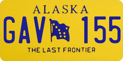 AK license plate GAV155