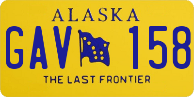 AK license plate GAV158