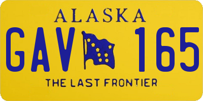 AK license plate GAV165