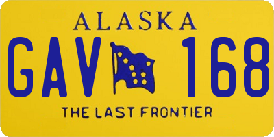 AK license plate GAV168