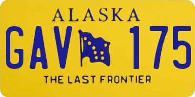 AK license plate GAV175
