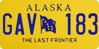 AK license plate GAV183