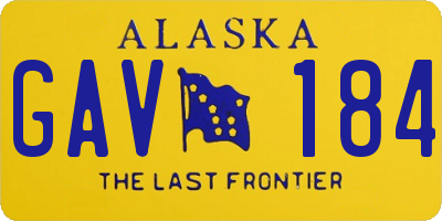 AK license plate GAV184