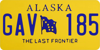 AK license plate GAV185