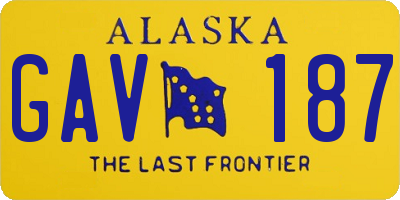 AK license plate GAV187