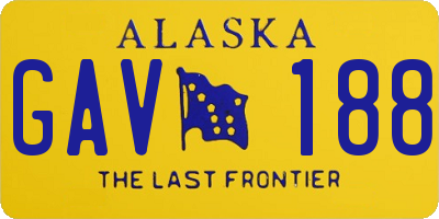 AK license plate GAV188