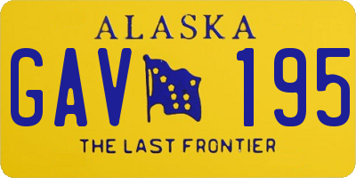 AK license plate GAV195
