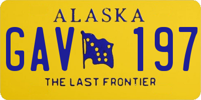 AK license plate GAV197