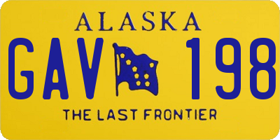 AK license plate GAV198