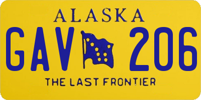 AK license plate GAV206