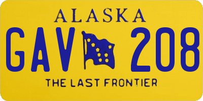 AK license plate GAV208