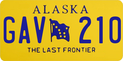 AK license plate GAV210