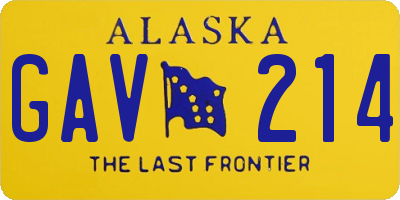 AK license plate GAV214