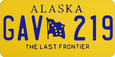 AK license plate GAV219