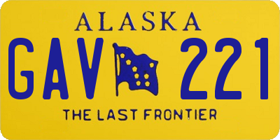AK license plate GAV221