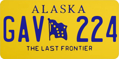 AK license plate GAV224