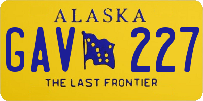AK license plate GAV227