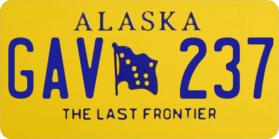 AK license plate GAV237