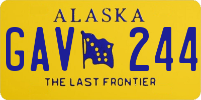 AK license plate GAV244