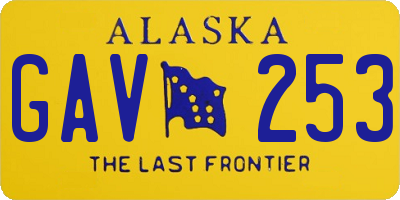 AK license plate GAV253