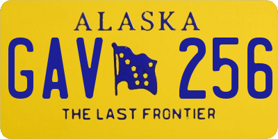AK license plate GAV256