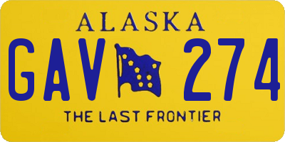 AK license plate GAV274