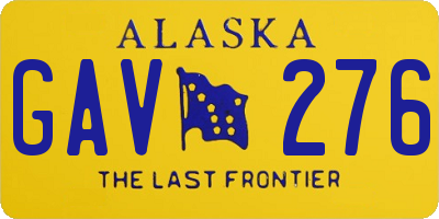 AK license plate GAV276