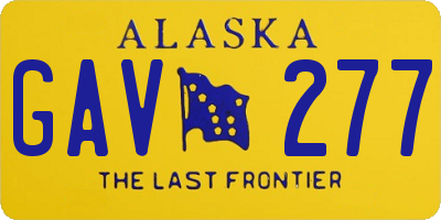 AK license plate GAV277