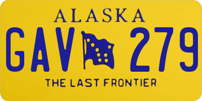 AK license plate GAV279