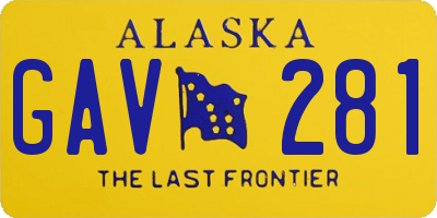 AK license plate GAV281