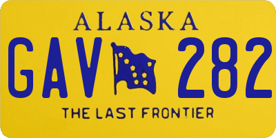 AK license plate GAV282
