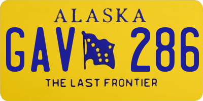 AK license plate GAV286