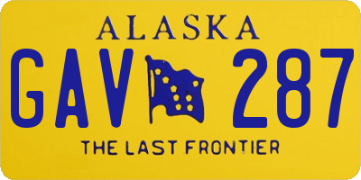 AK license plate GAV287