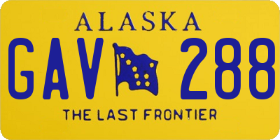 AK license plate GAV288