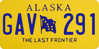 AK license plate GAV291
