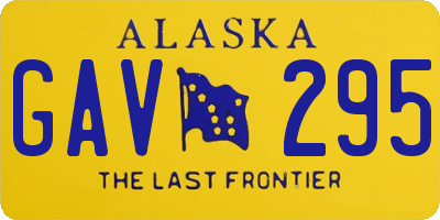 AK license plate GAV295