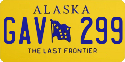 AK license plate GAV299