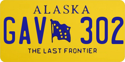 AK license plate GAV302