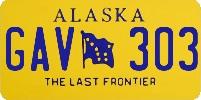 AK license plate GAV303