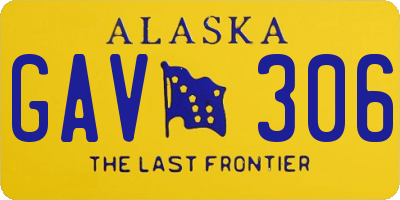 AK license plate GAV306