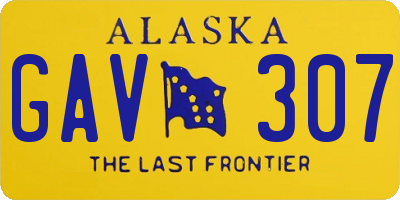 AK license plate GAV307