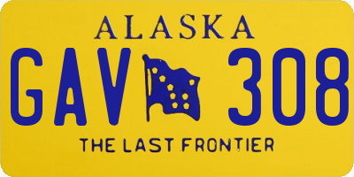 AK license plate GAV308