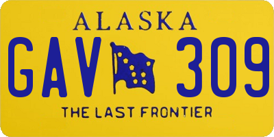 AK license plate GAV309