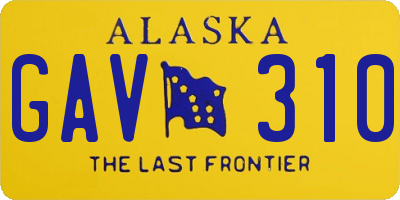 AK license plate GAV310
