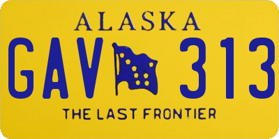 AK license plate GAV313