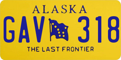 AK license plate GAV318
