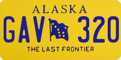 AK license plate GAV320